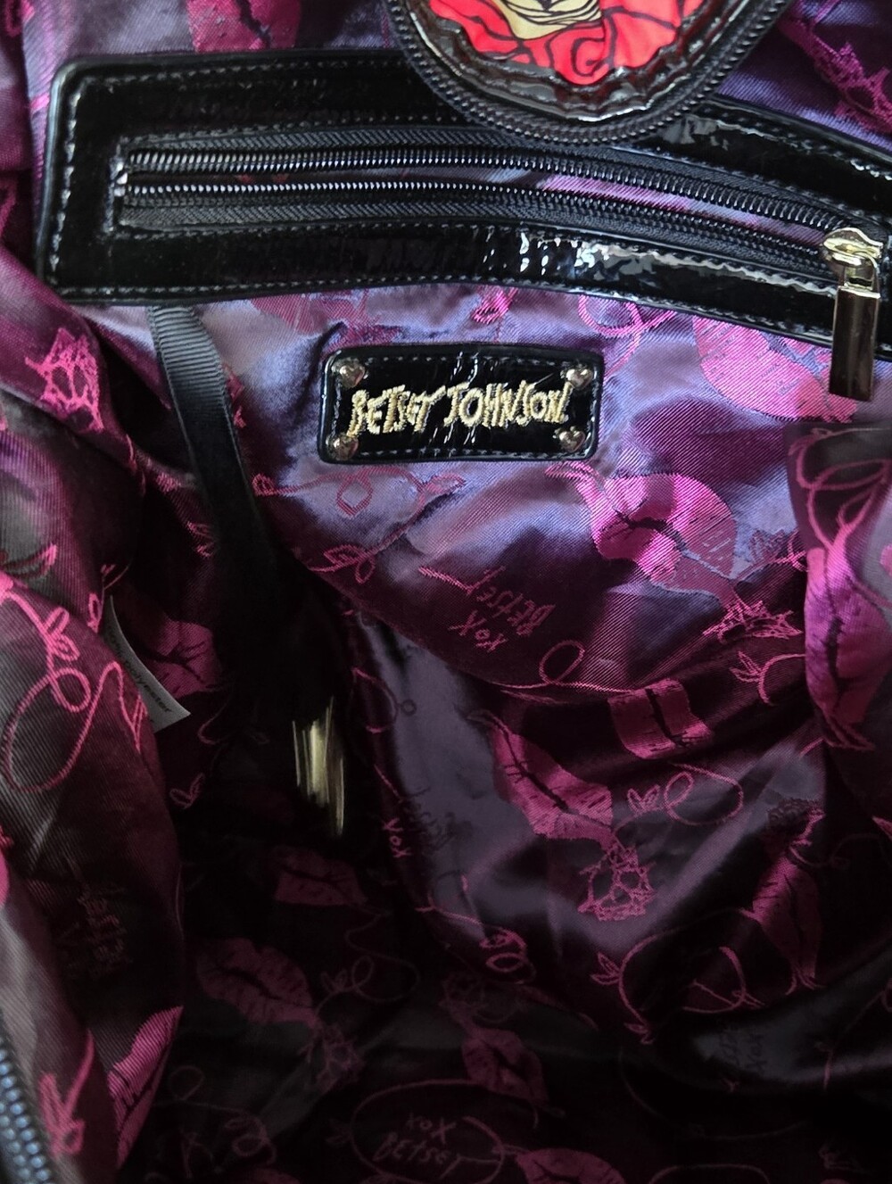 Betsey Johnson Y2K Rose Leopard Weekender Duffel Travel Bag NWOT - Picture 4 of 11